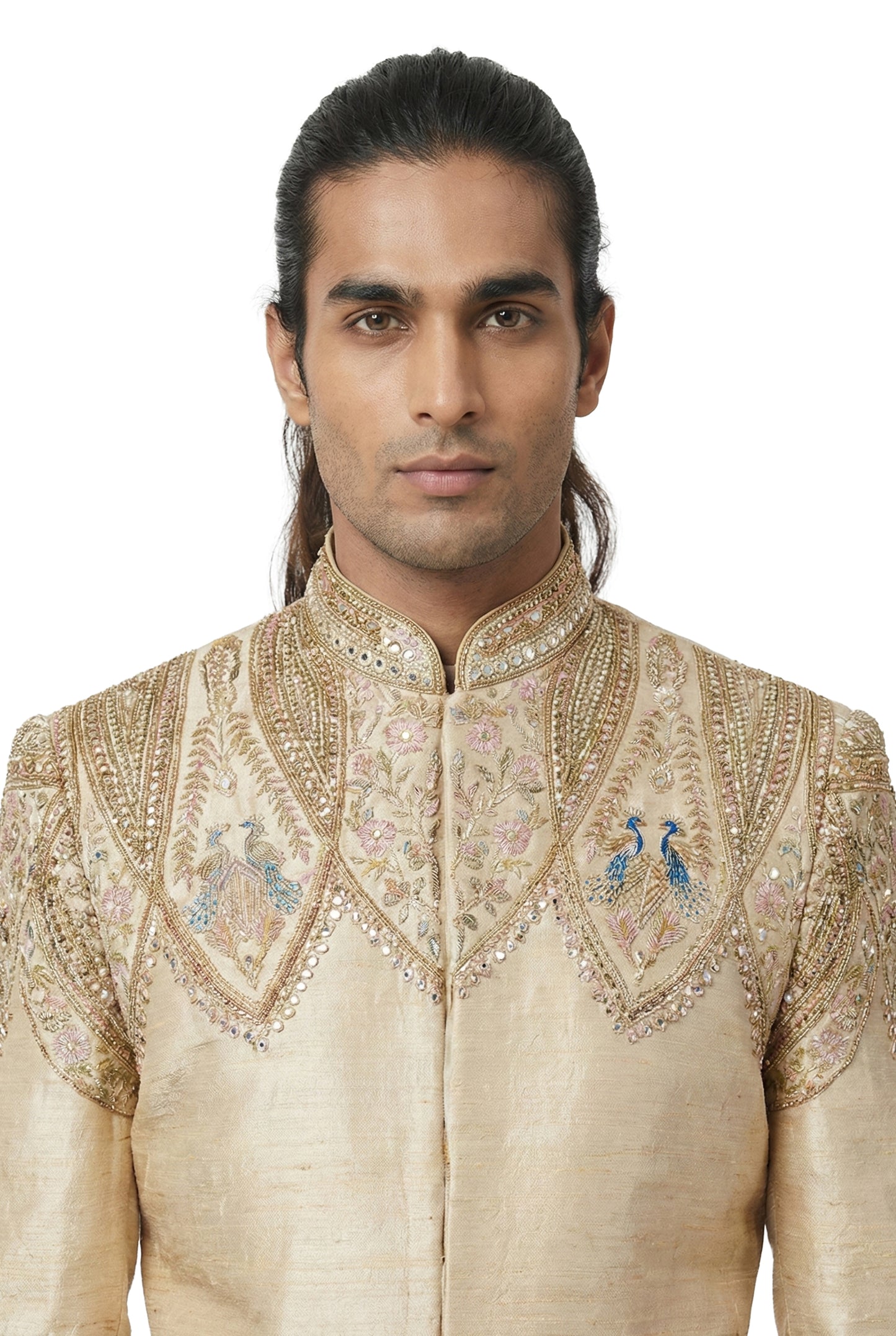 Heritage Narrative Hand-Embroidered Anarkali Sherwani