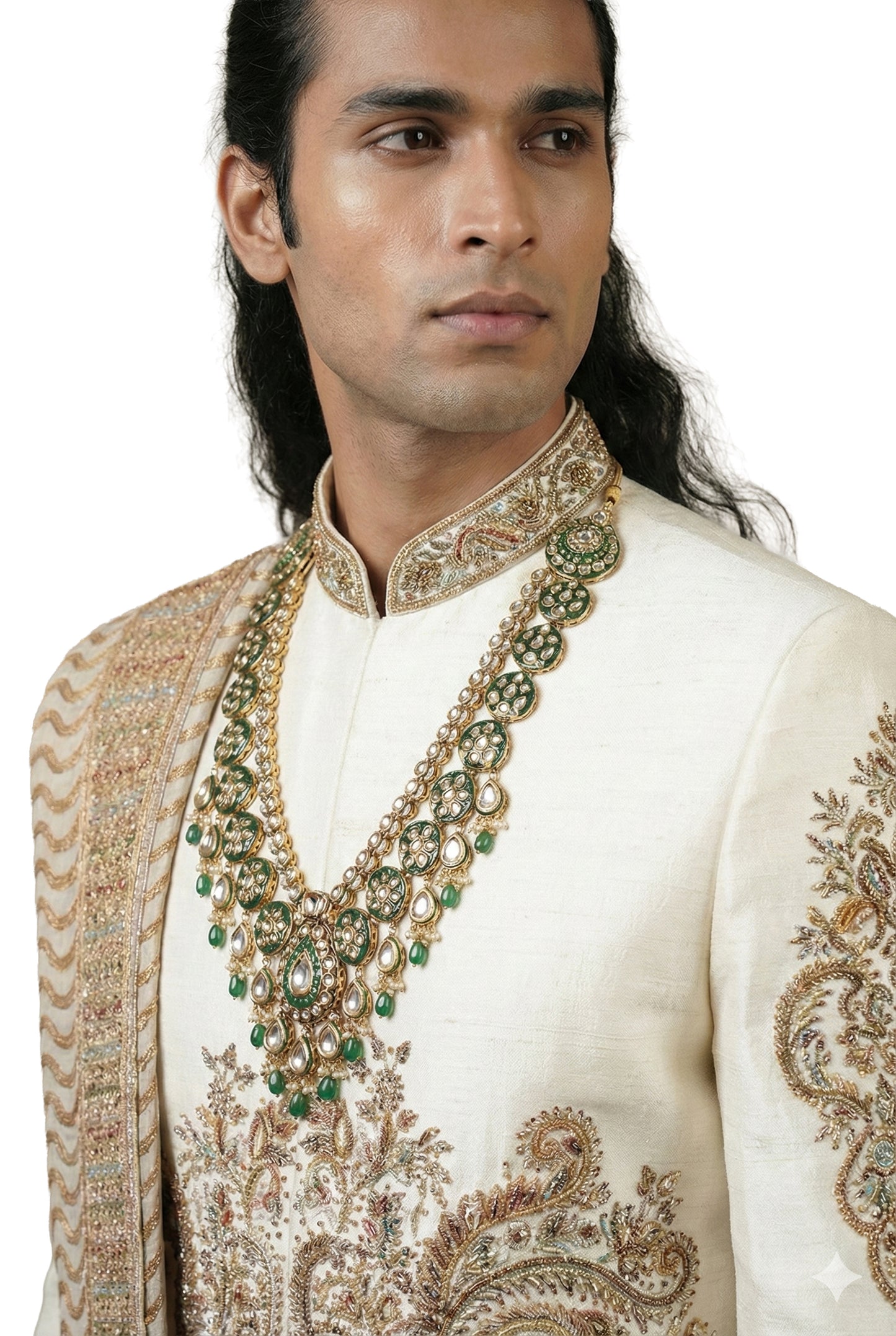 Ivory Embroidered Sherwani