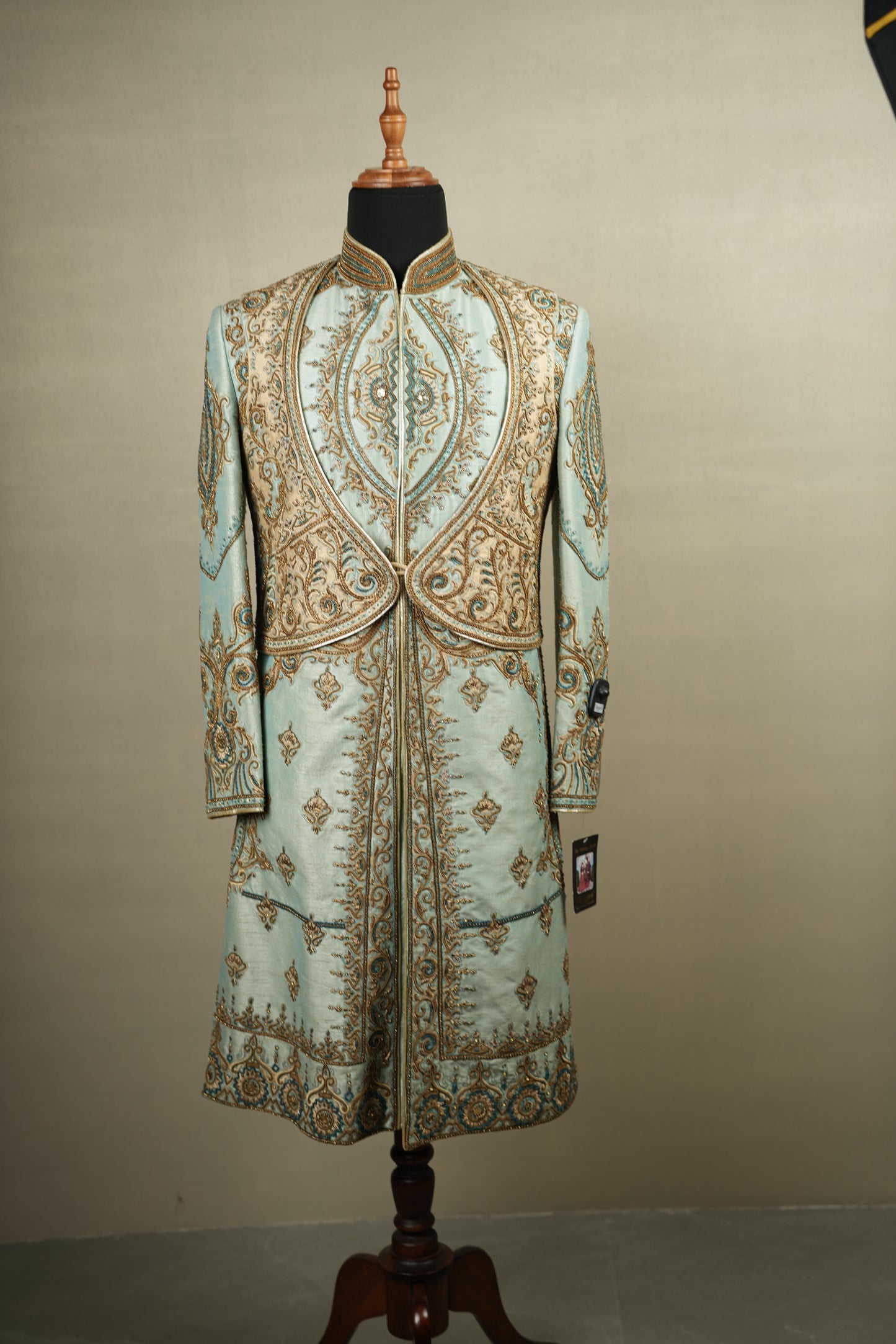 Blue Intricately Embroidered Sherwani