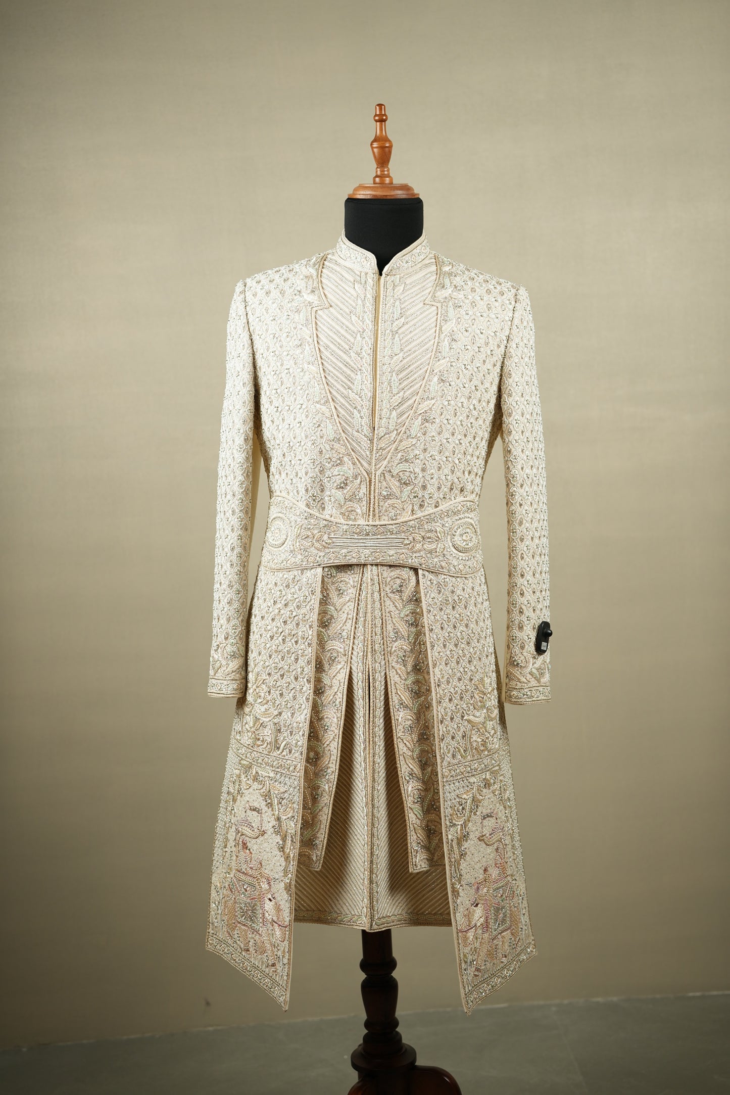 Ivory Hand-Embroidered Sherwani