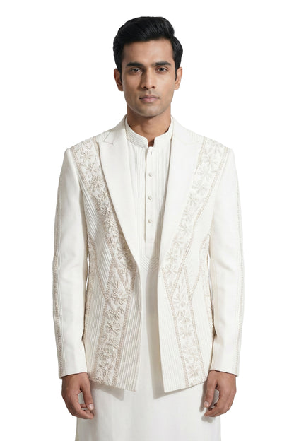 Ivory Embroidered Tuxedo Set