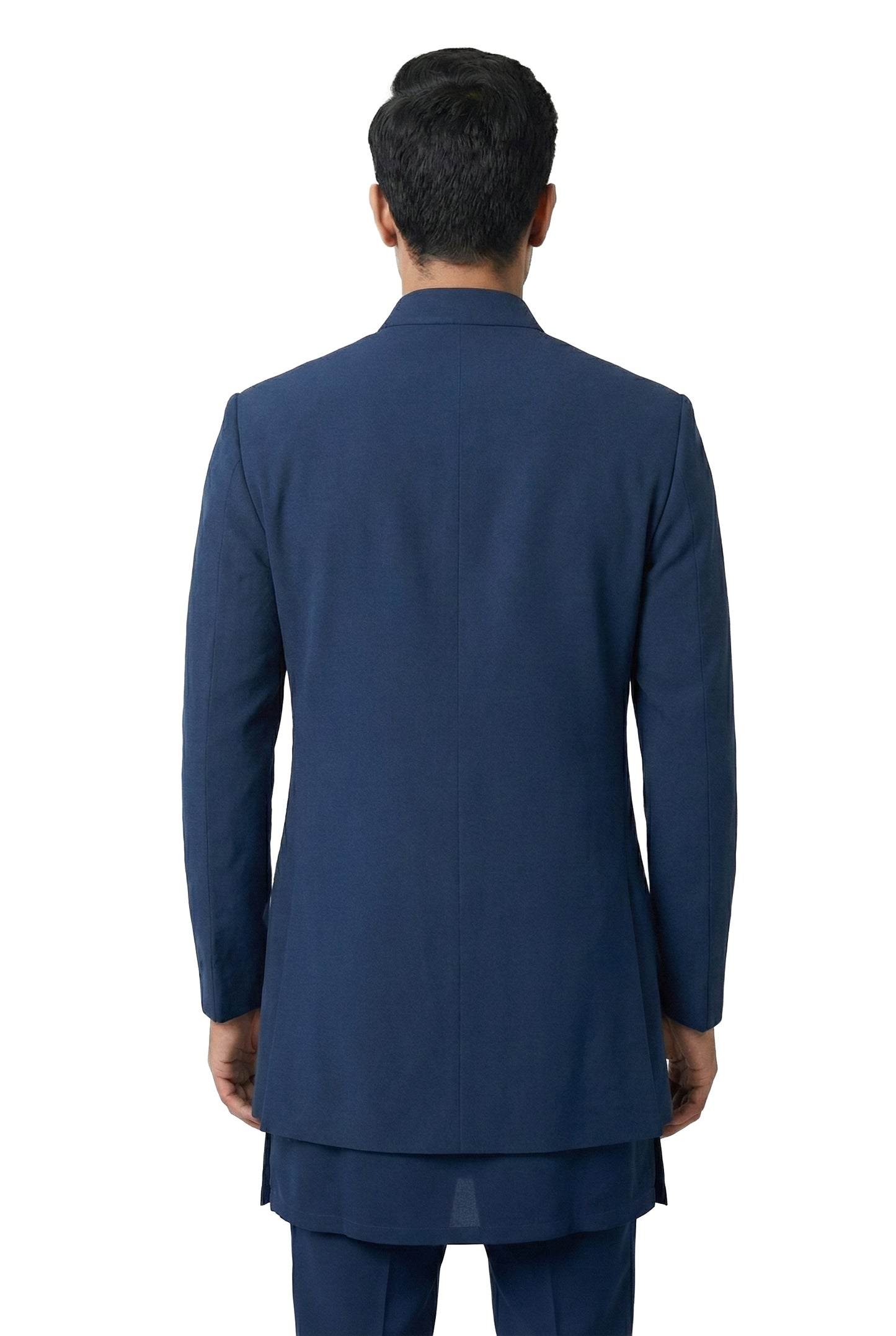 Navy Blue Indo-Western Jacket Set