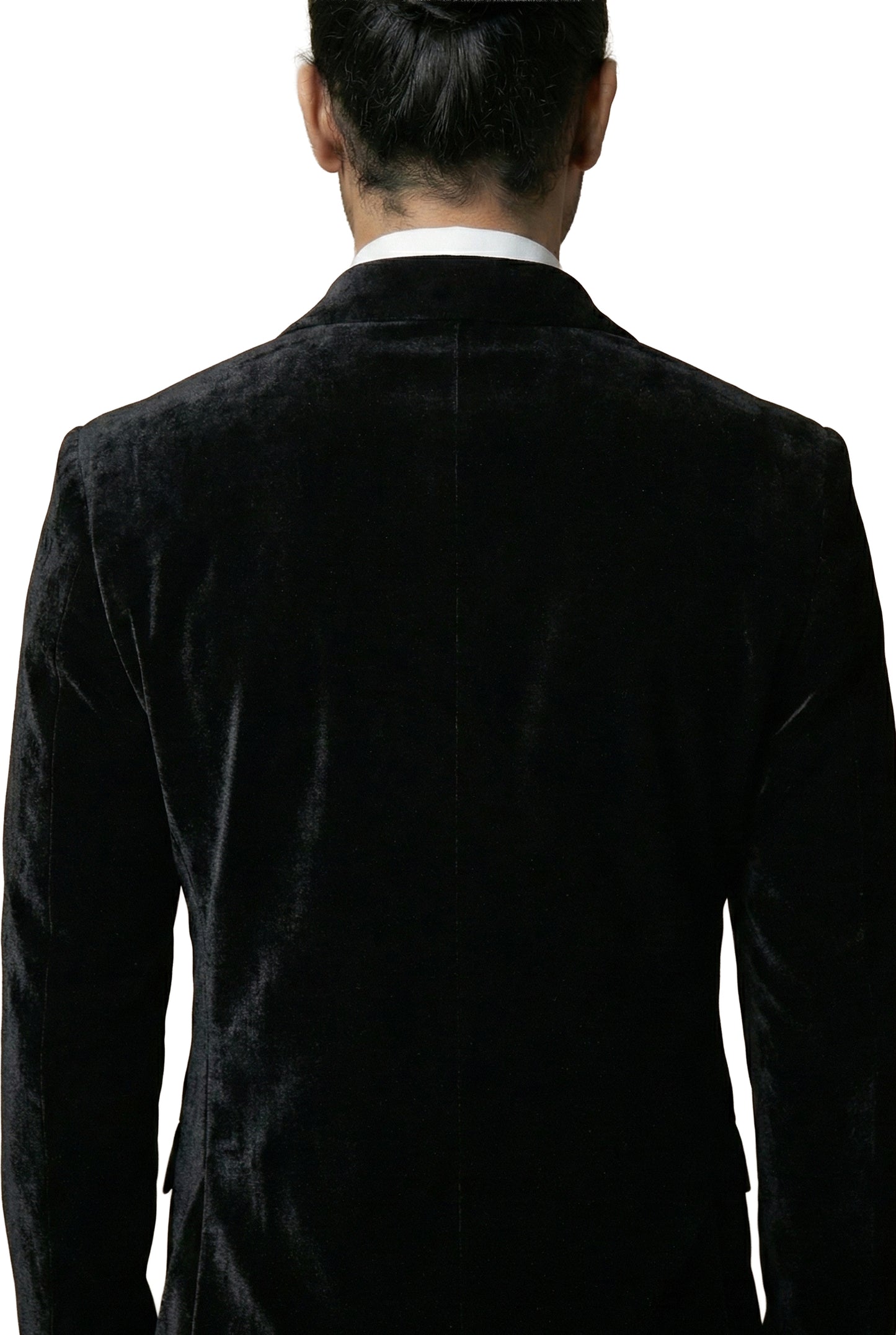 Black Abstract Embroidered Velvet Tuxedo Set