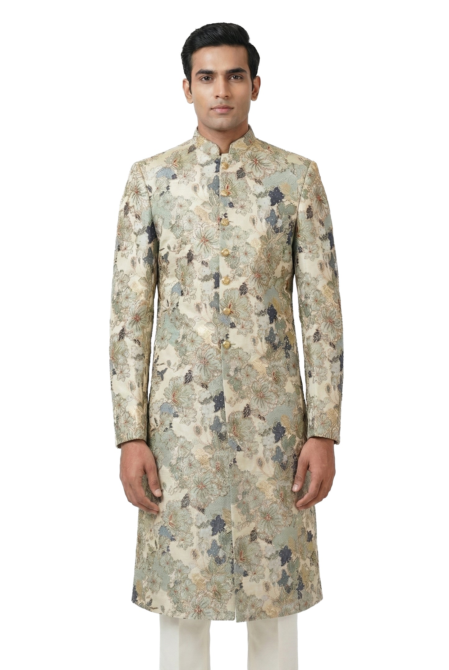 Floral Embroidered Indo-Western Jacket