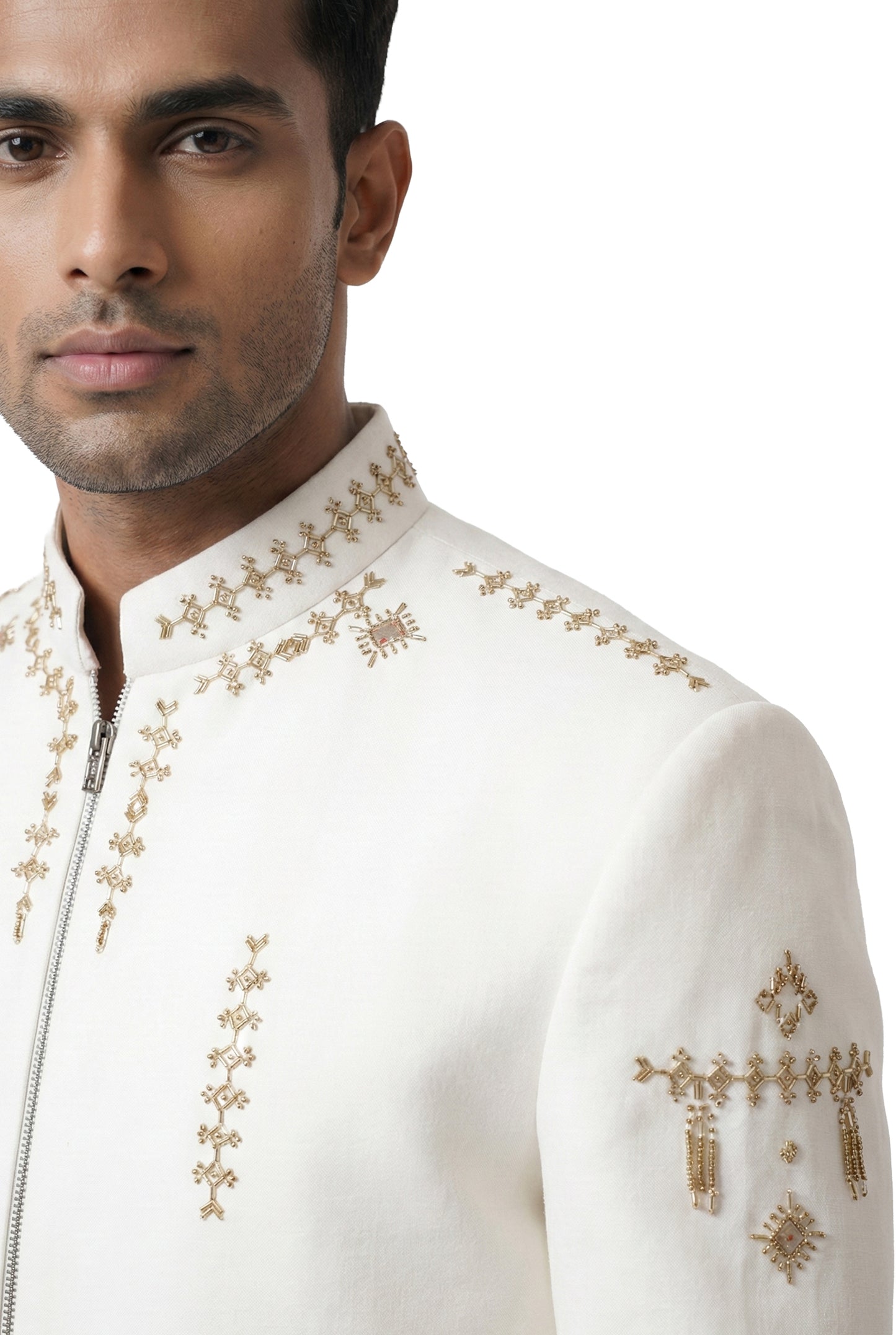 Ivory Embroidered Bandhgala Jacket