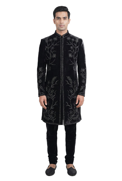Black Embroidered Bandhgala Jacket