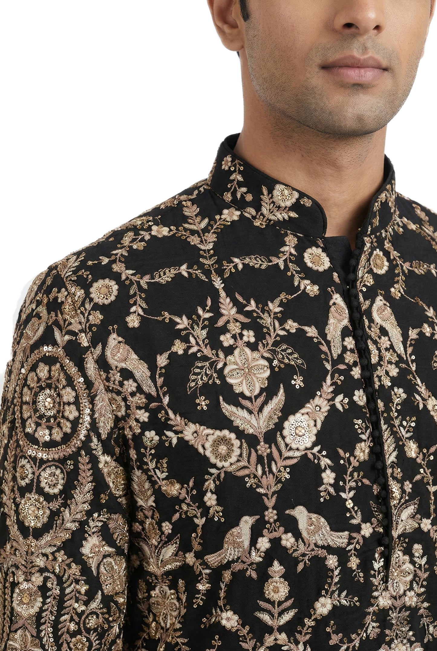 Black Heritage Embroidered Kurta