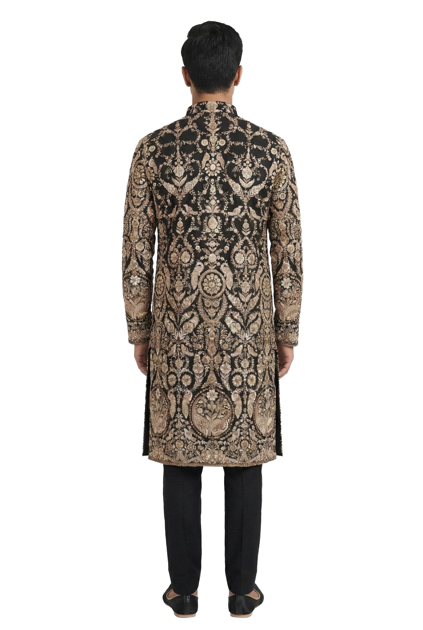 Black Heritage Embroidered Kurta