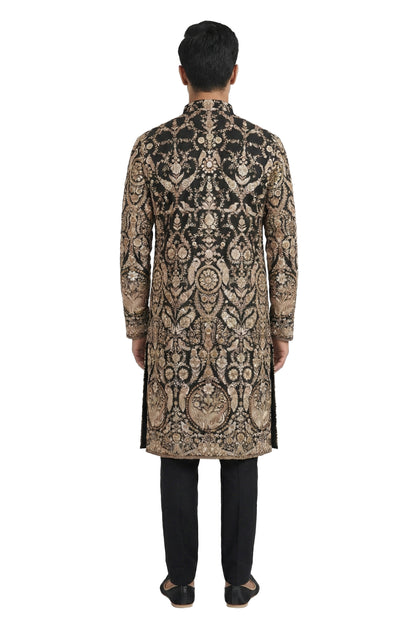 Black Heritage Embroidered Kurta