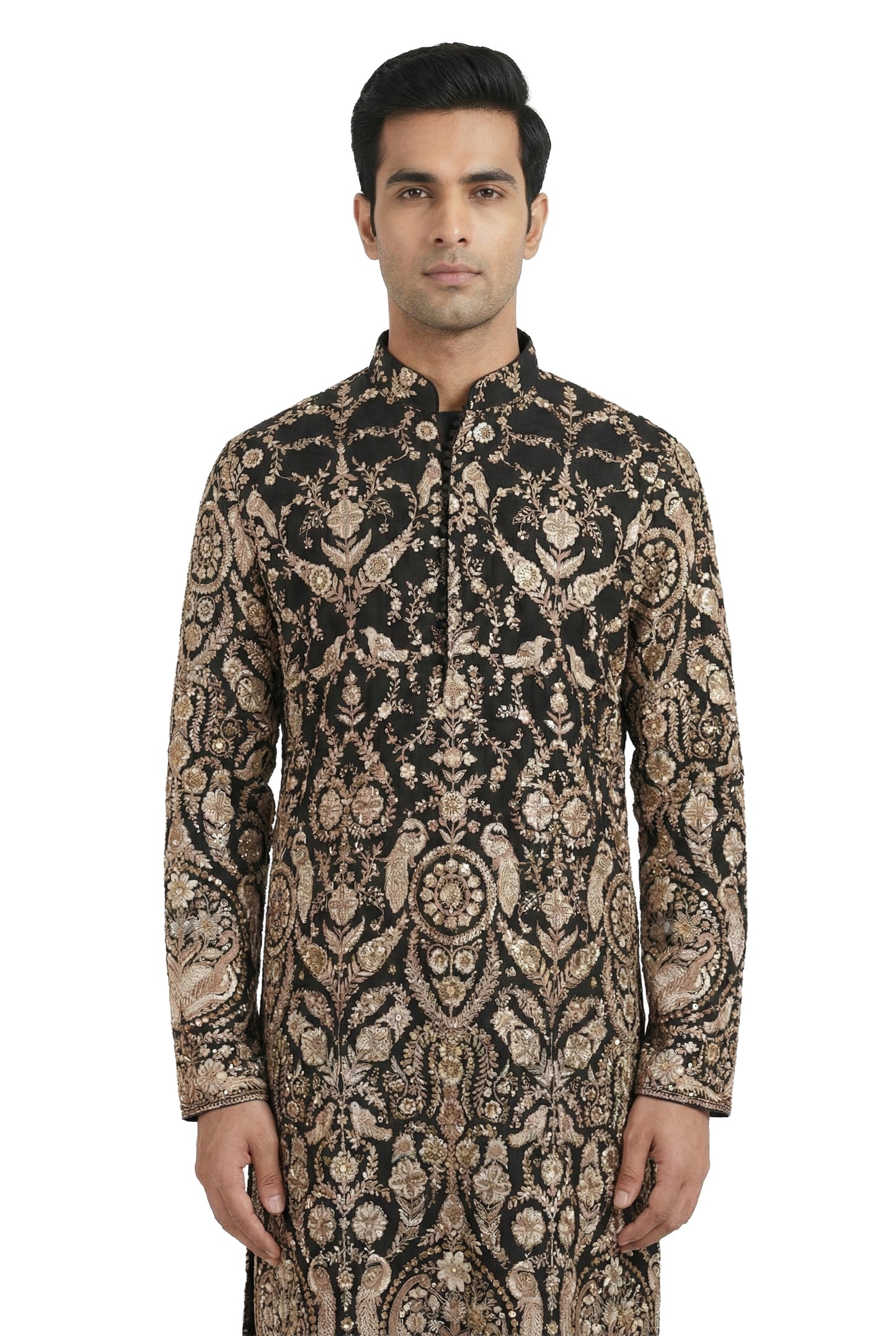 Black Heritage Embroidered Kurta