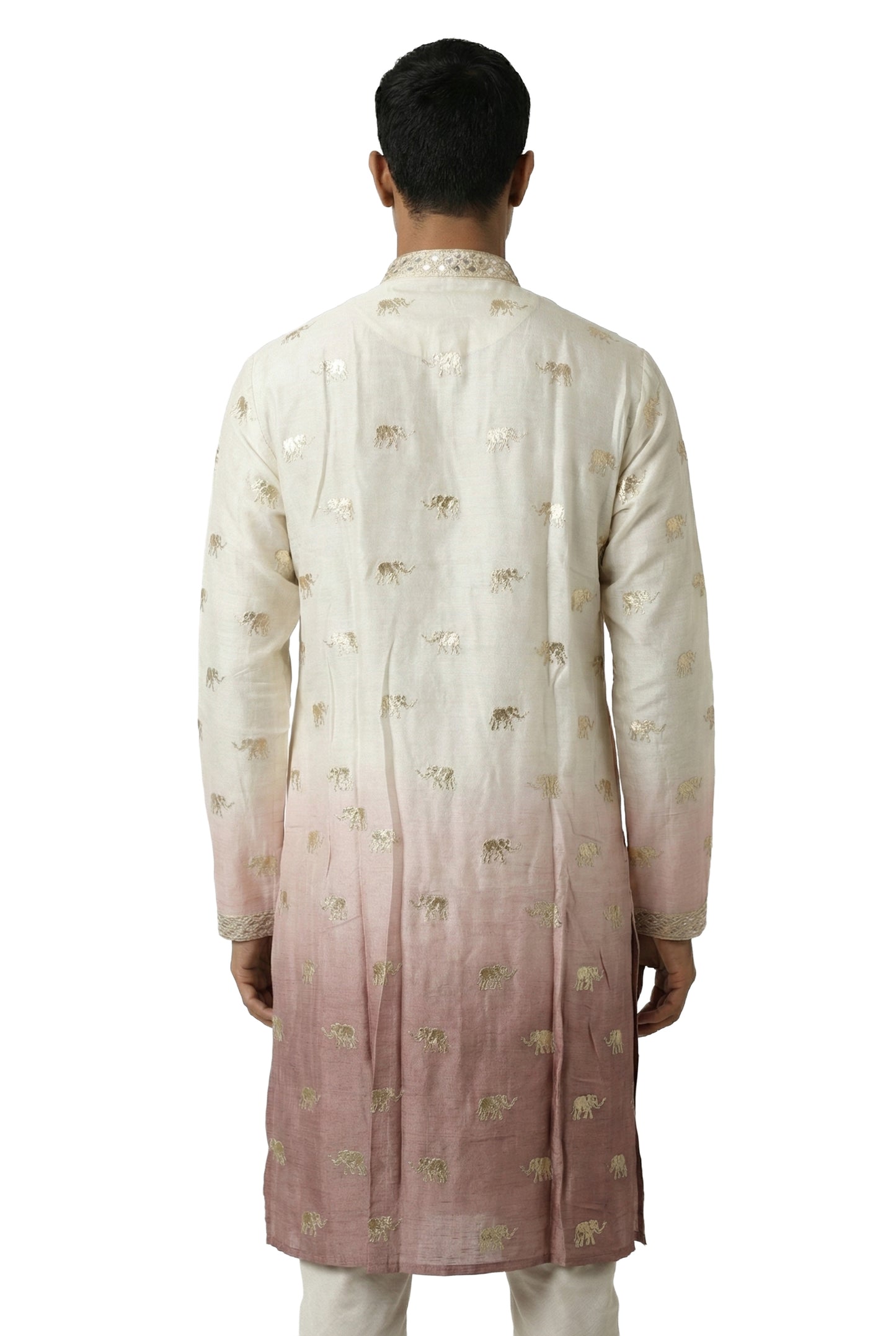 Ombre Kurta with Elephant Motifs