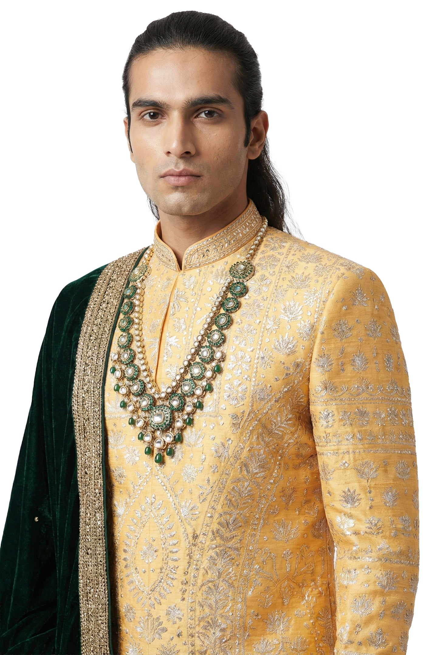 Ivory Hand-Embroidered Sherwani