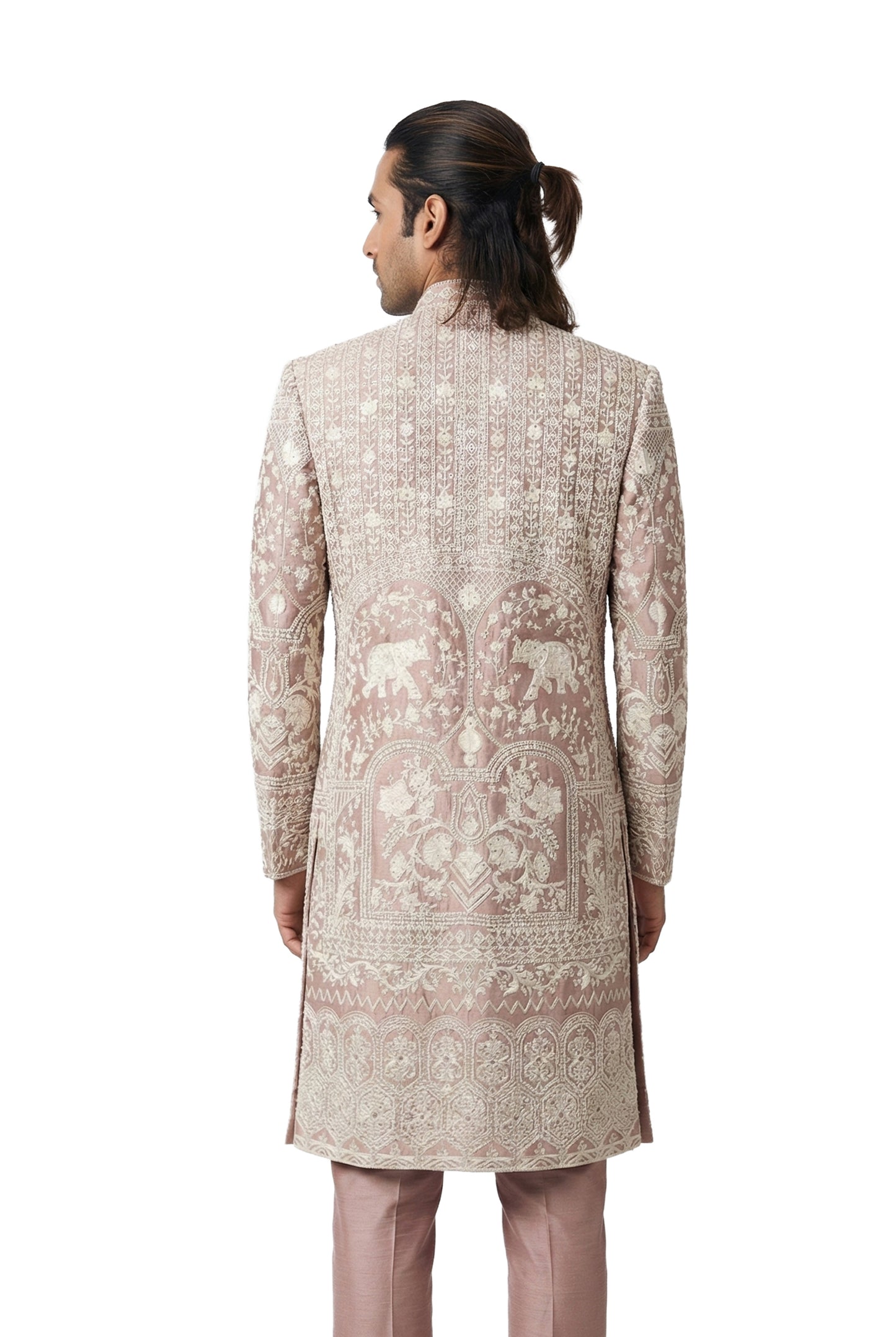 Pink Hand-Embroidered Sherwani