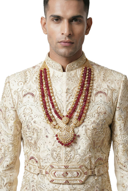 Ivory Hand-Embroidered Sherwani
