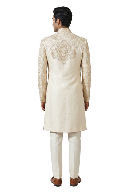 Ivory Hand-Embroidered Sherwani
