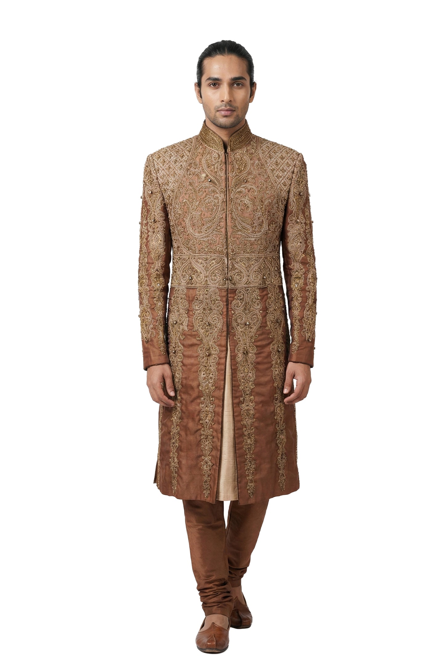 Copper Hand-Embroidered Sherwani