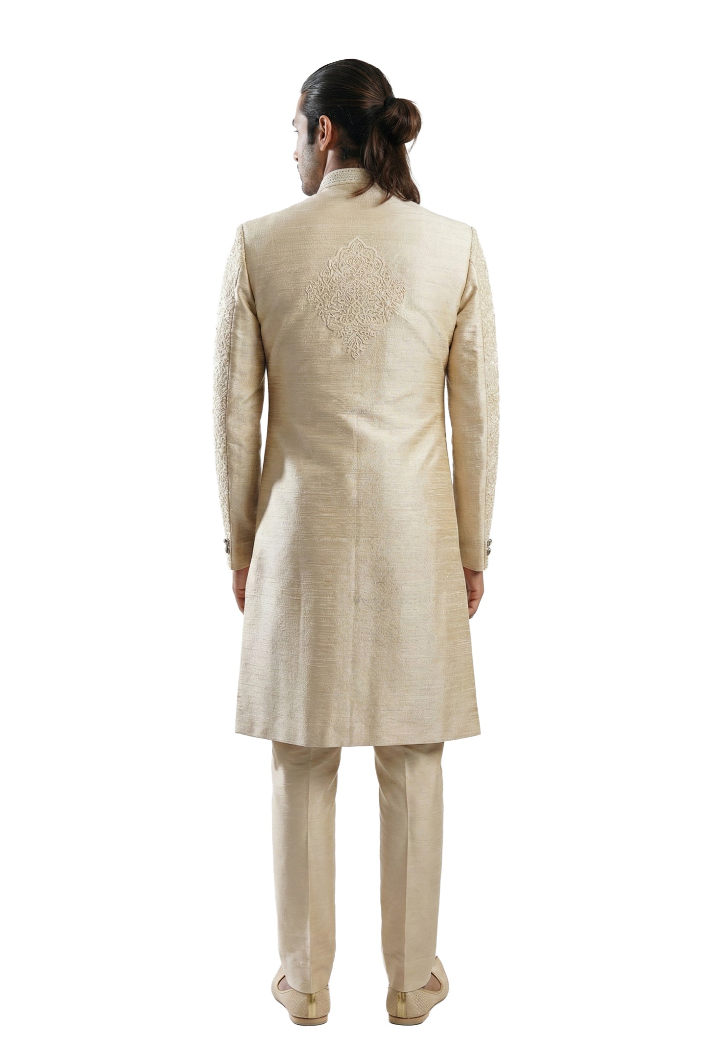 Ivory Hand-Embroidered Sherwani