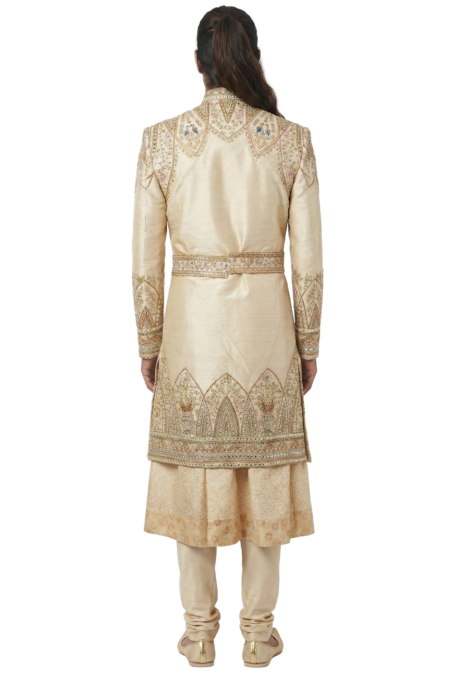 Heritage Narrative Hand-Embroidered Anarkali Sherwani