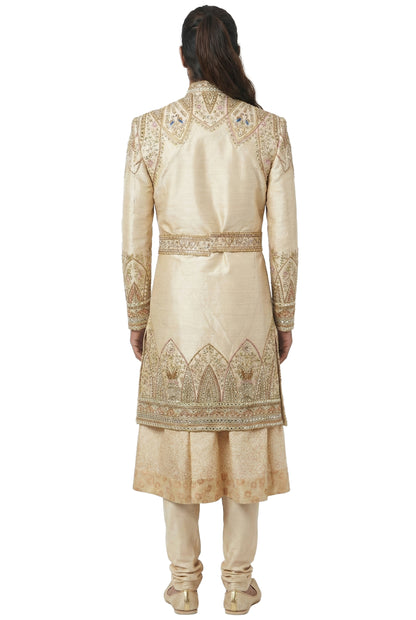 Heritage Narrative Hand-Embroidered Anarkali Sherwani