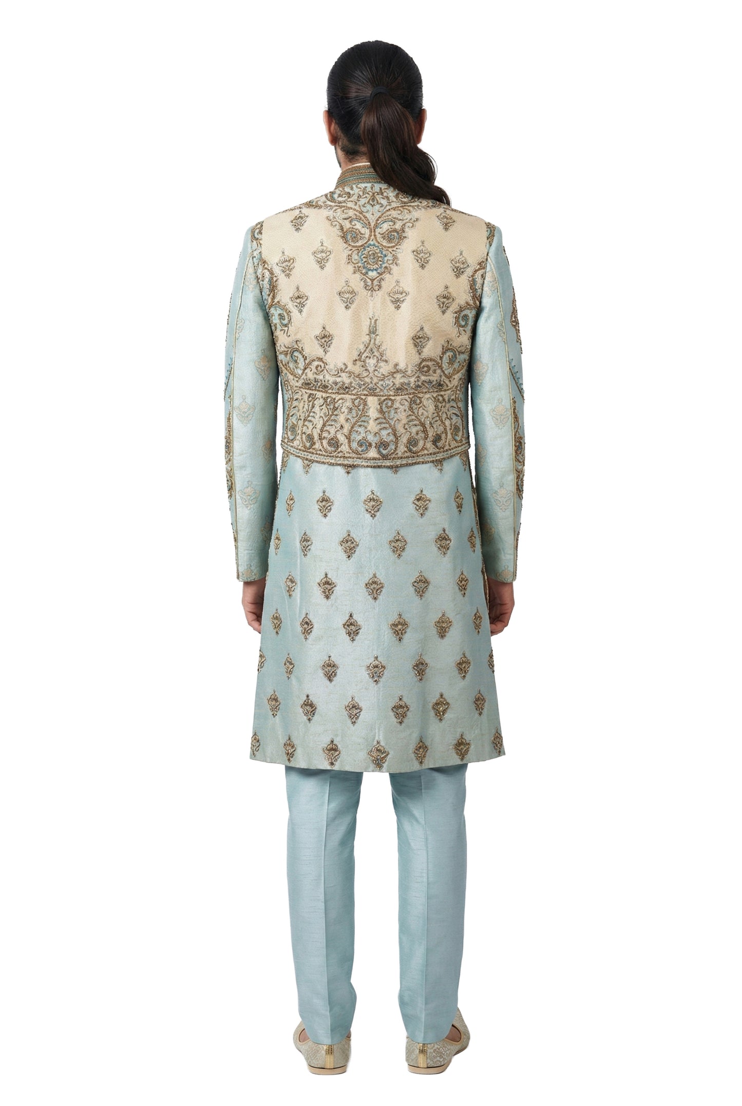 Blue Intricately Embroidered Sherwani