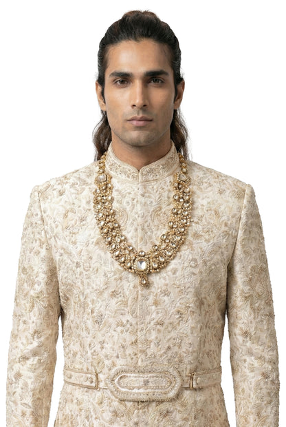 Ivory Embroidered Sherwani