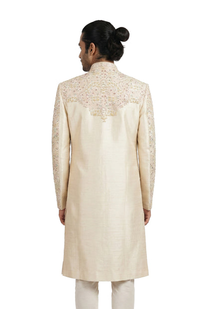 Ivory Pastel Embroidered Sherwani