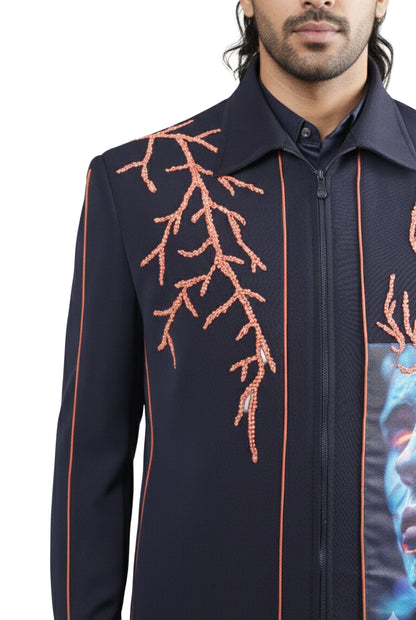 Navy Blue Contemporary Jacket