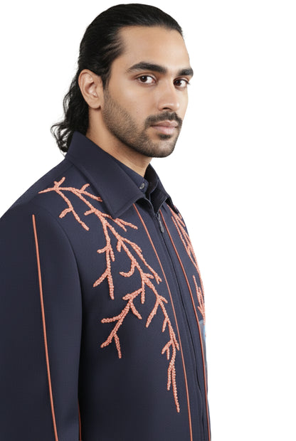 Navy Blue Contemporary Jacket