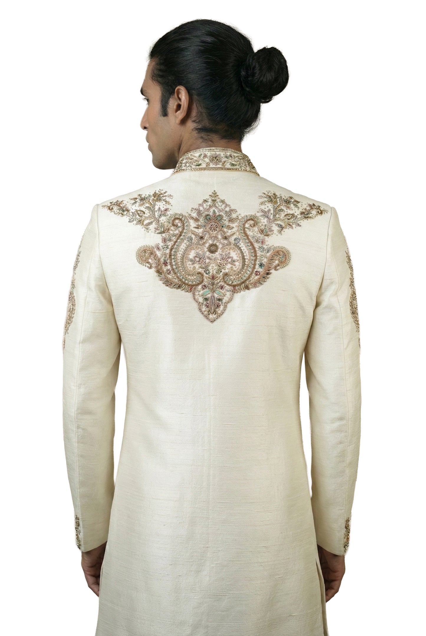 Ivory Embroidered Sherwani