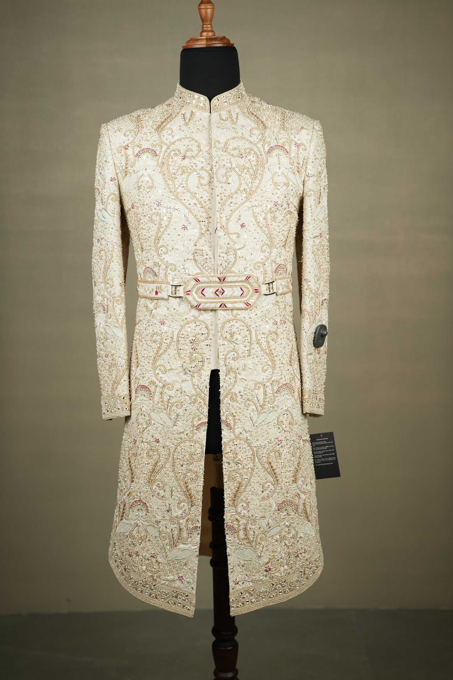 Ivory Hand-Embroidered Sherwani