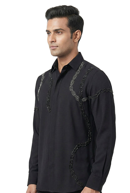 Black Embellished Shirt