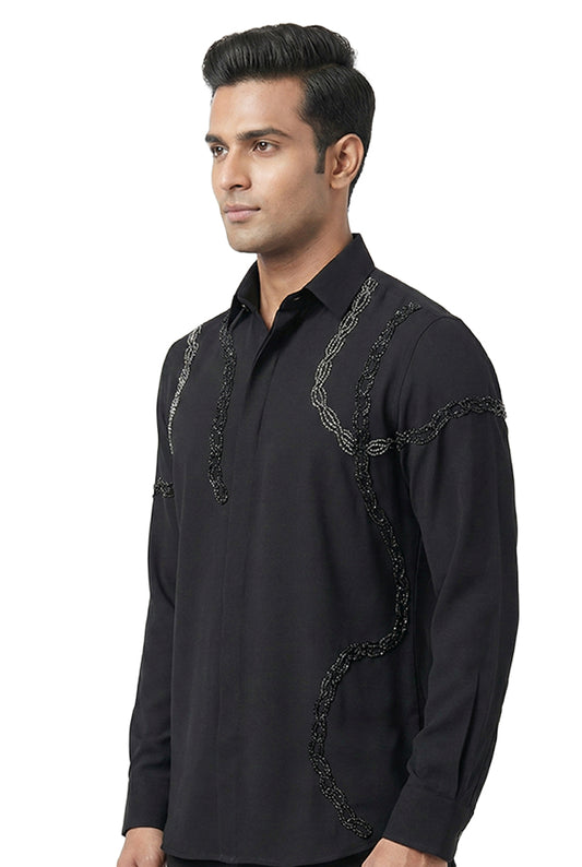 Black Embellished Shirt
