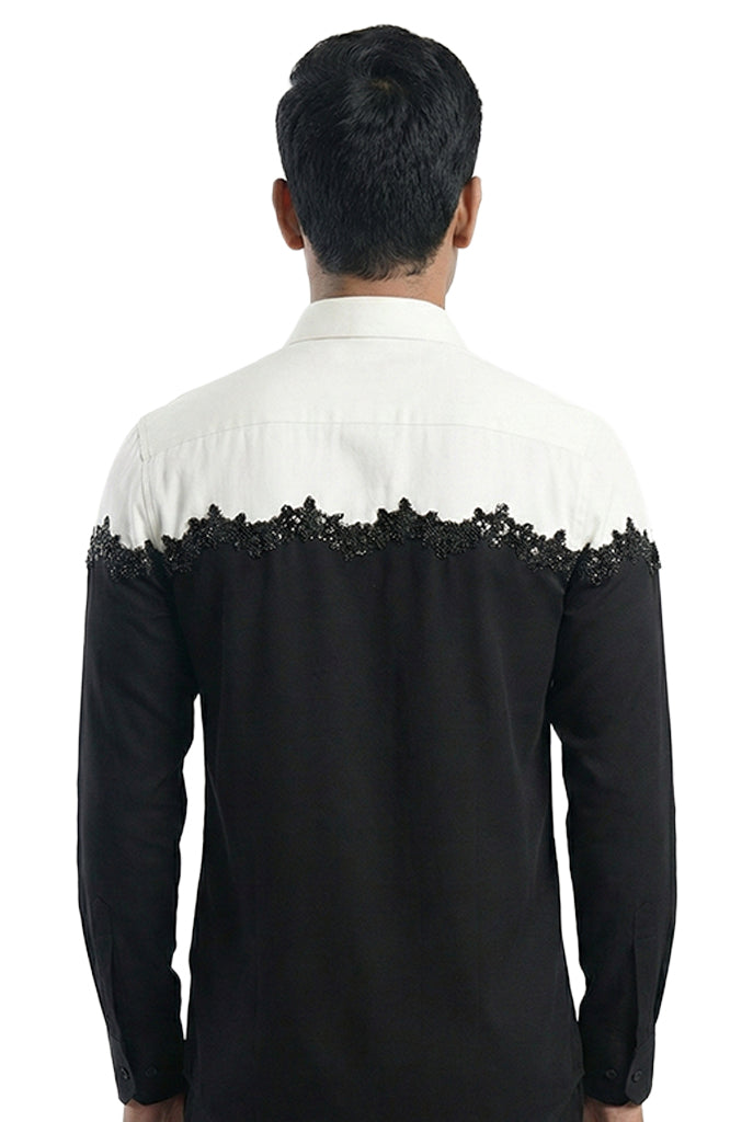 Black & White Embroidered Shirt