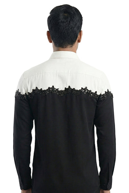 Black & White Embroidered Shirt