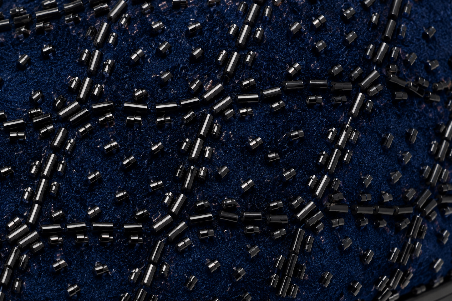 Midnight Blue Embellished Velvet Loafers