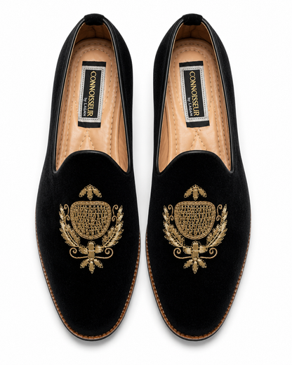 Black Velvet Loafers