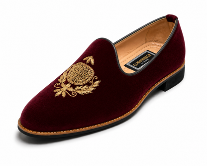 Burgundy Velvet Loafers