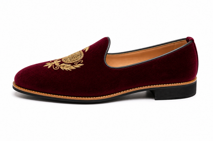 Burgundy Velvet Loafers