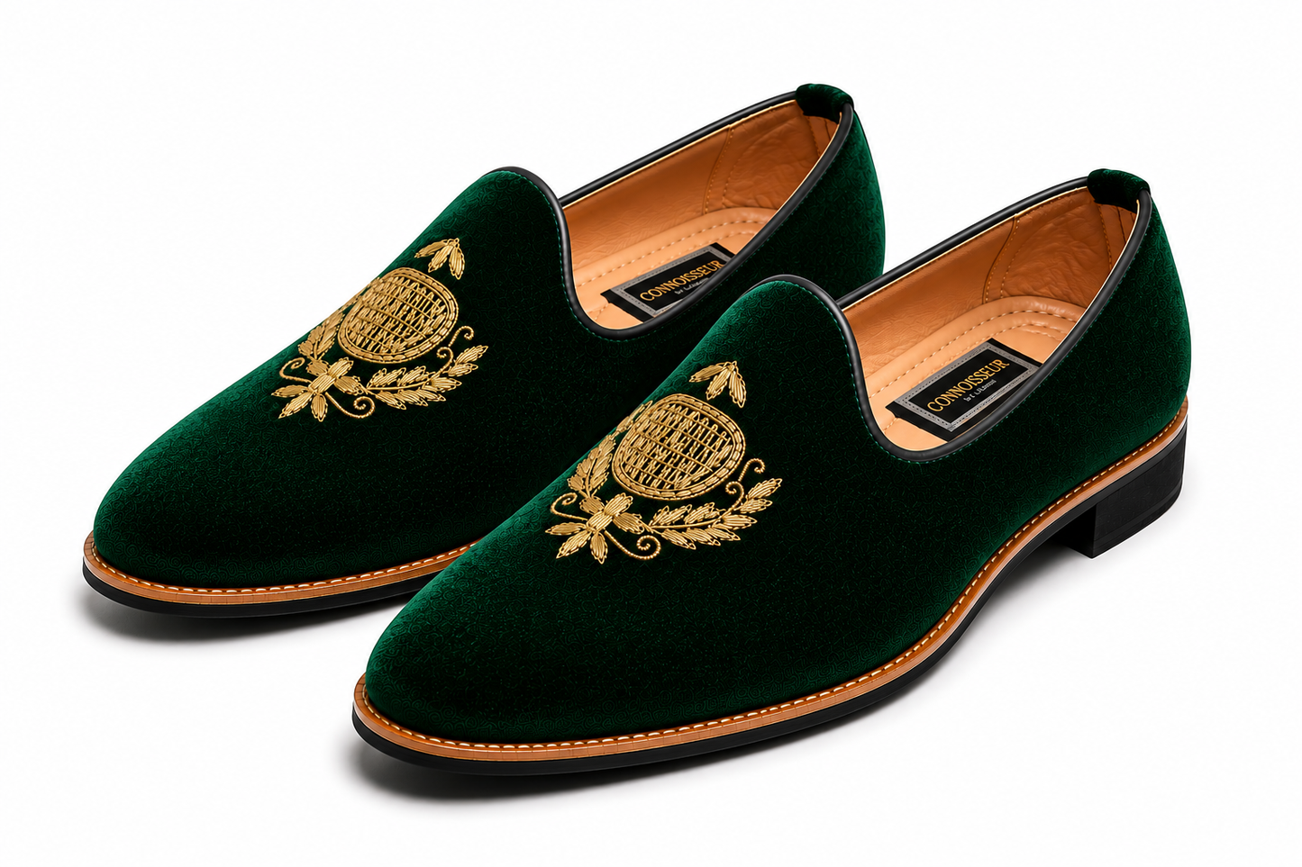 Emerald Green Velvet Loafers