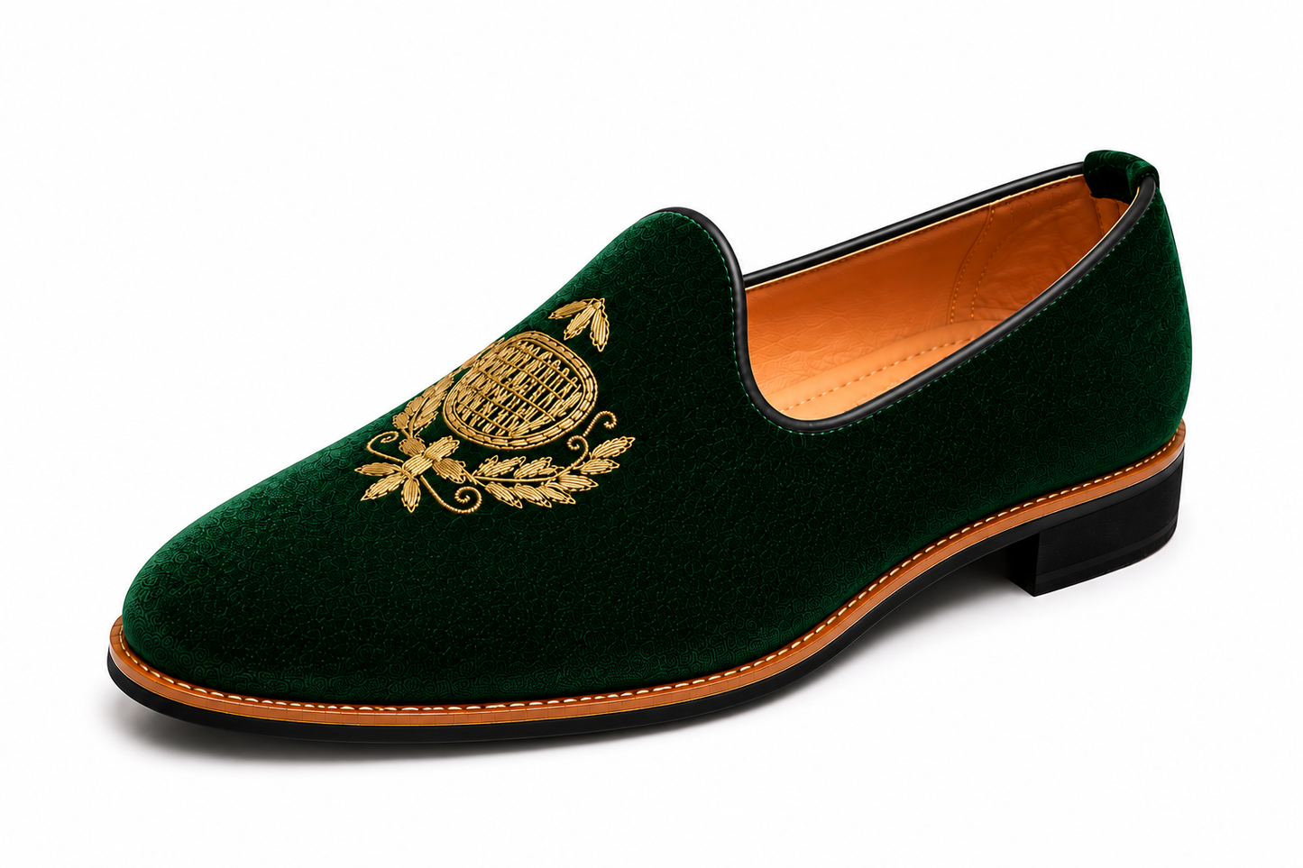 Emerald Green Velvet Loafers