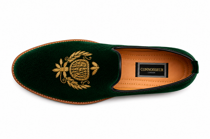 Emerald Green Velvet Loafers