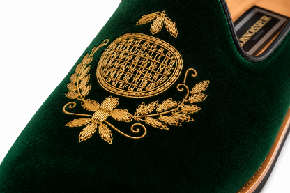 Emerald Green Velvet Loafers
