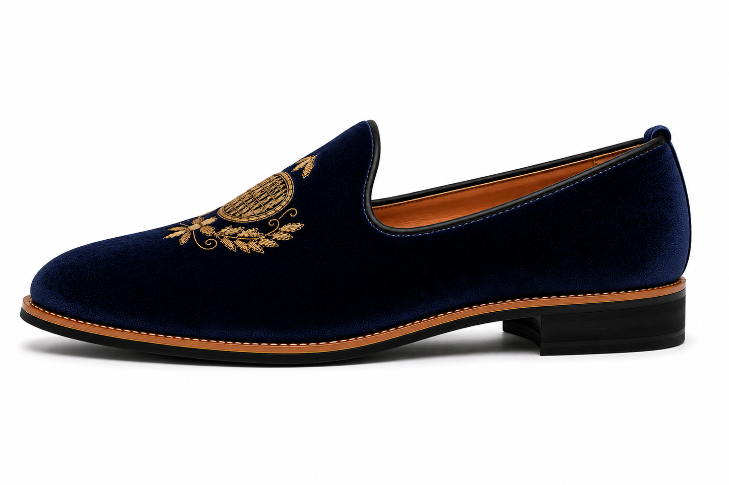 Midnight Blue Velvet Loafers