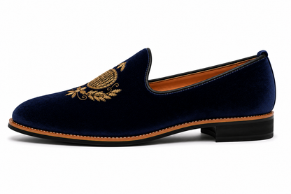 Midnight Blue Velvet Loafers