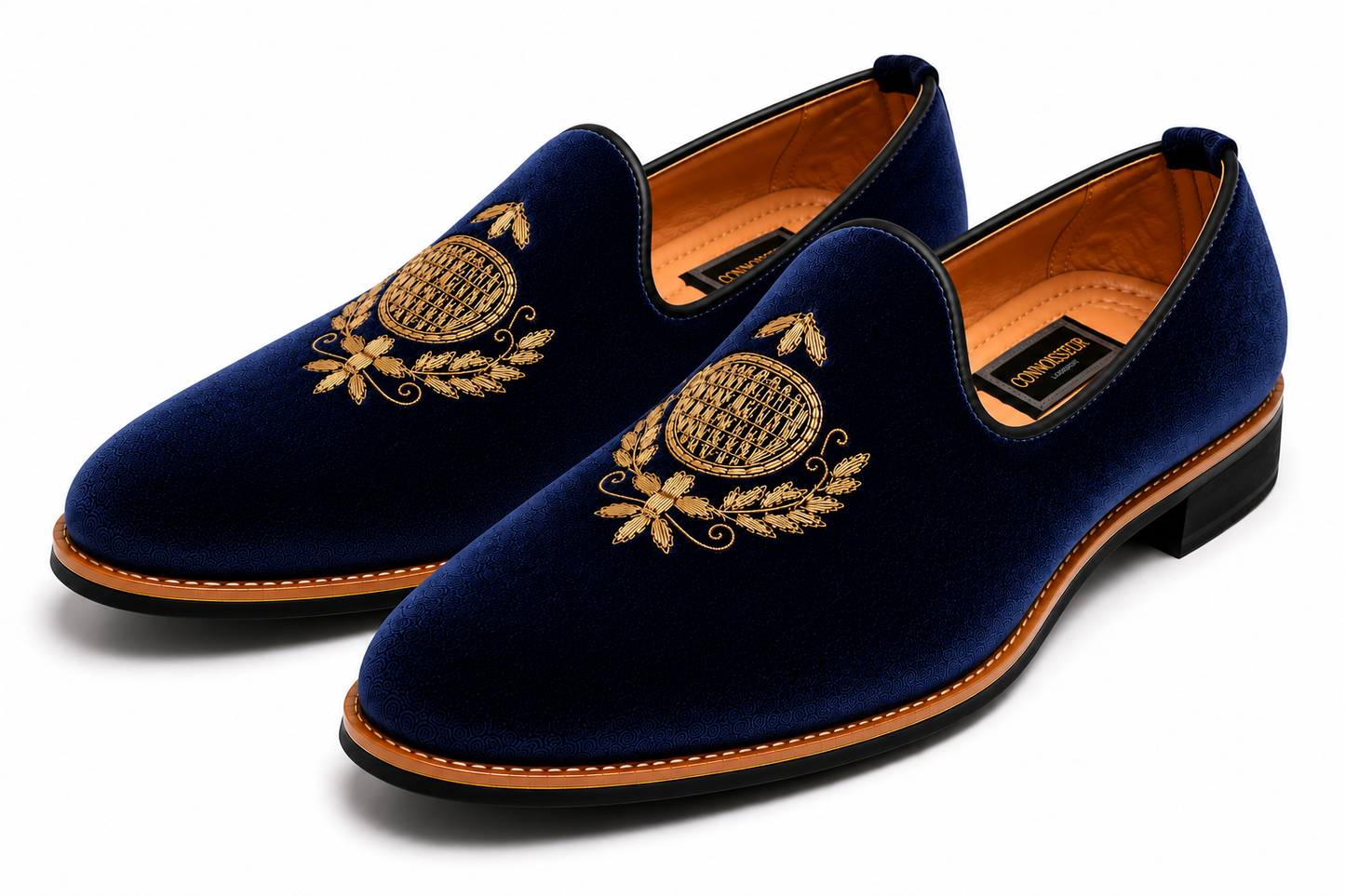 Midnight Blue Velvet Loafers