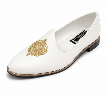 White Vegan Leather Loafers