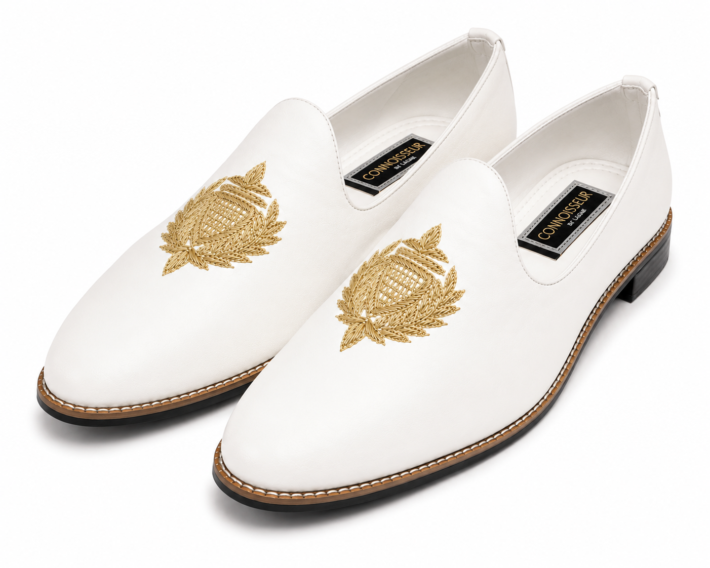 White Vegan Leather Loafers