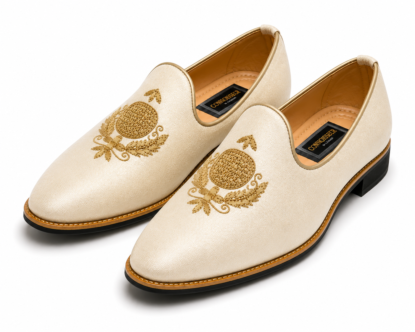 Ivory Silk Loafers