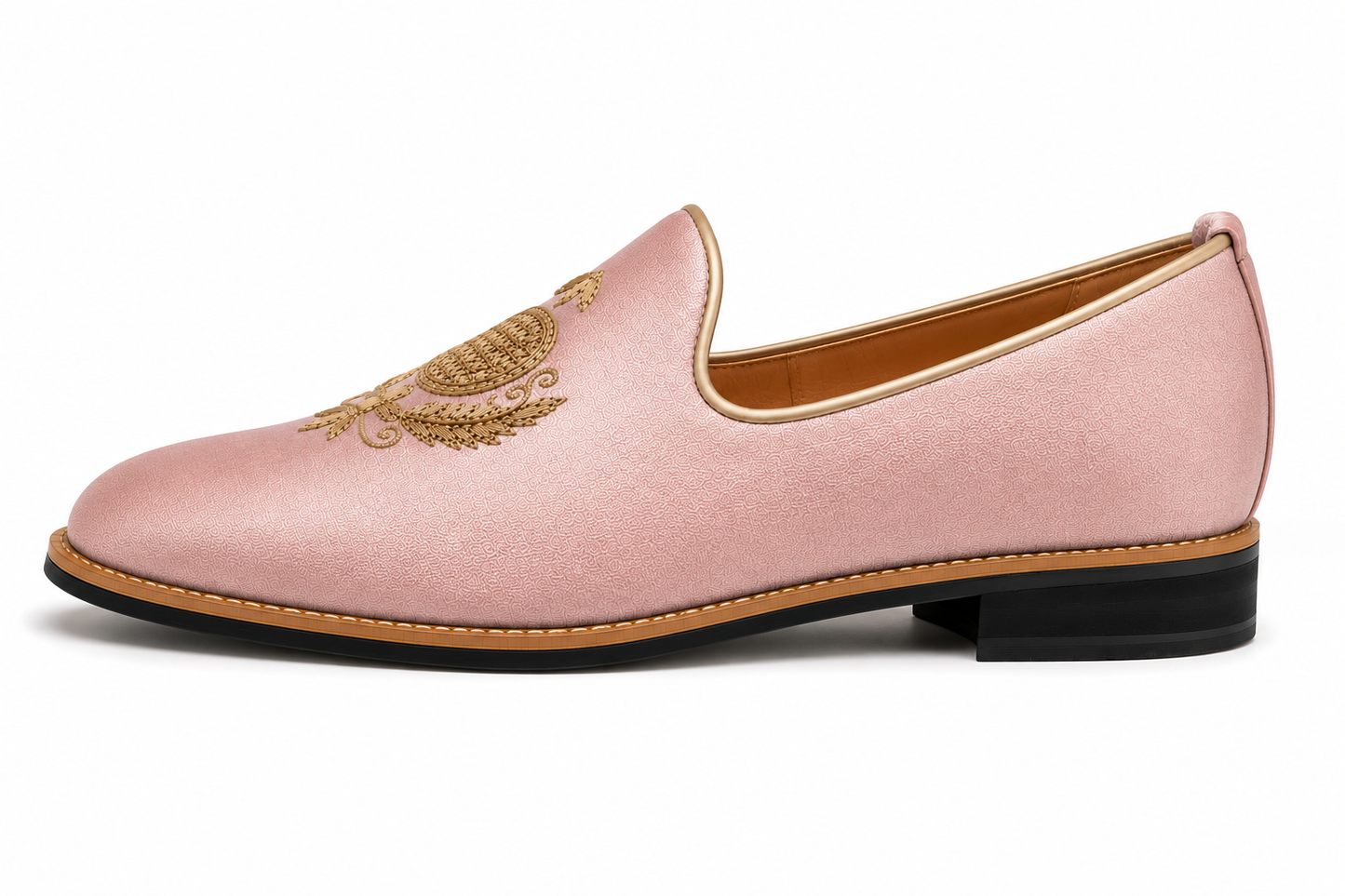 Blush Pink Silk Loafers