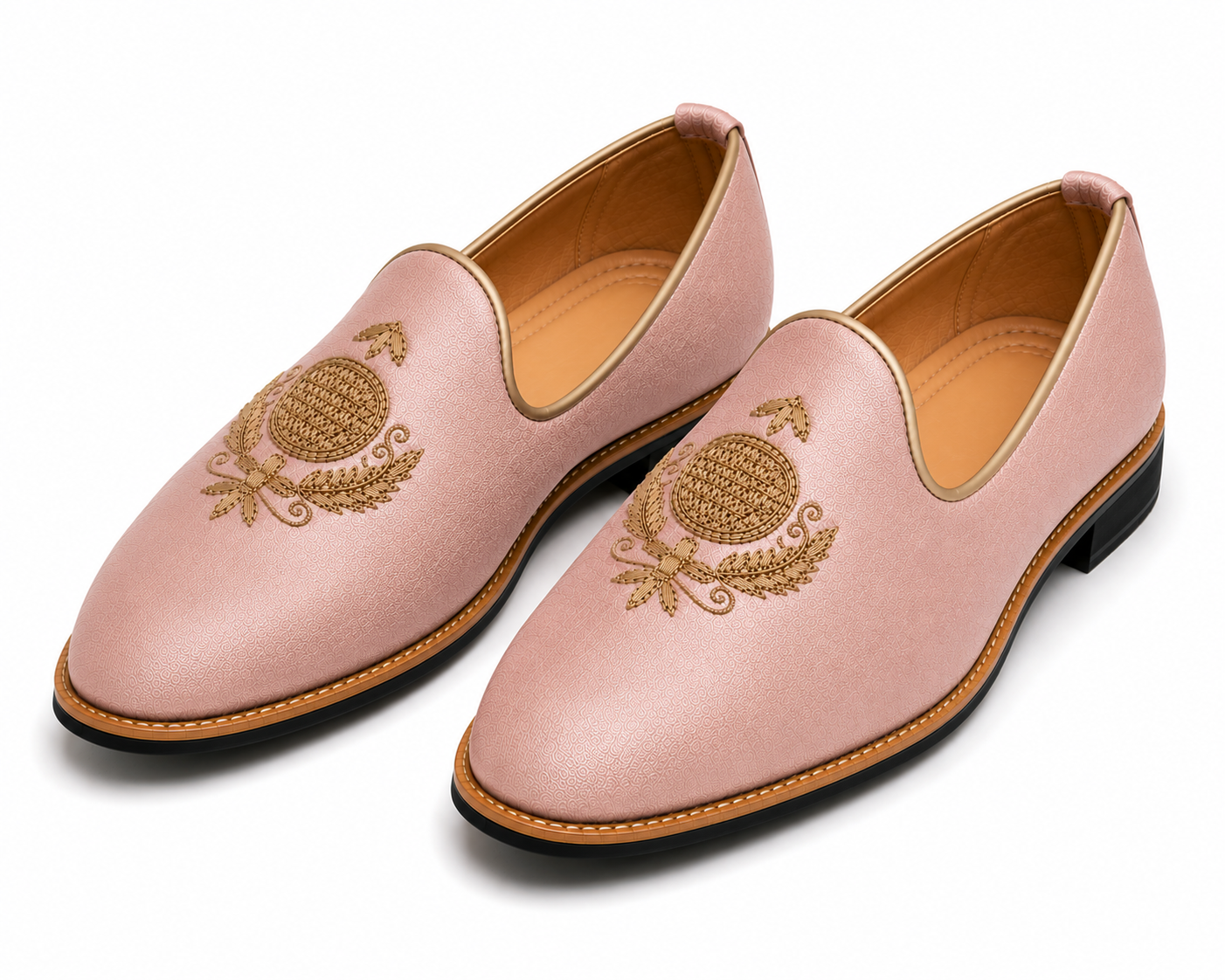 Blush Pink Silk Loafers